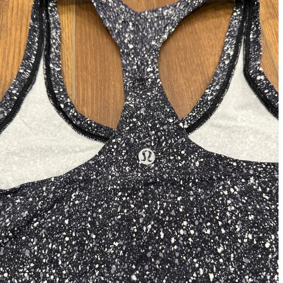 Lululemon Cool Racerback Tank Top in Mini Splatter Print White Black size 4 - Picture 8 of 8